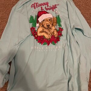 Simply Southern Teal Christmas Long Sleeve Shirt